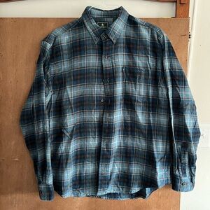G. H. Bass & Co. Blue and white plaid button up shirt